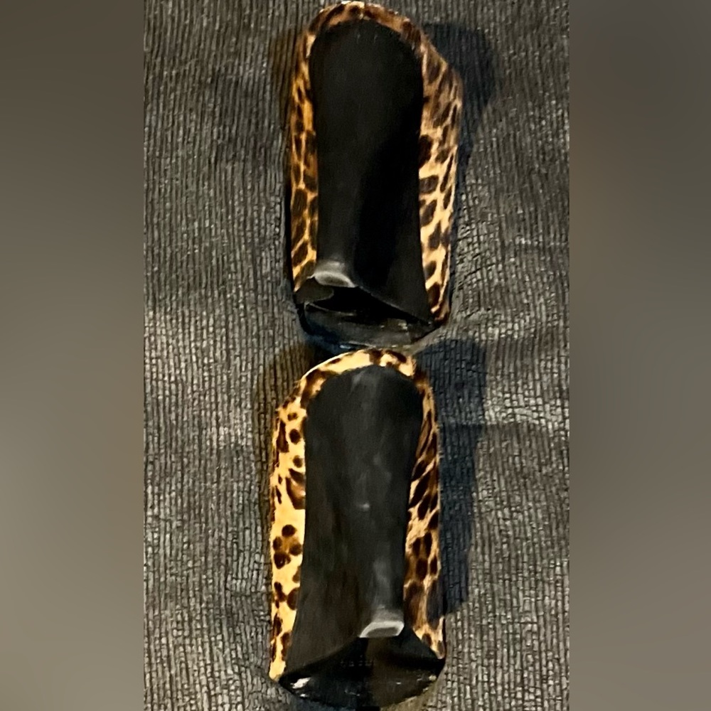 Prada Leopard - Print Dyed Calf Wedge Slides Size 37/7 - Picture 9 of 13